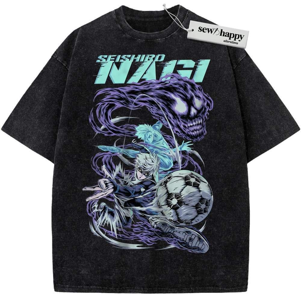 Wash Tee Seishiro Nagi Shirt, Blue Lock Shirt, Anime Shirt, Vintage Tee