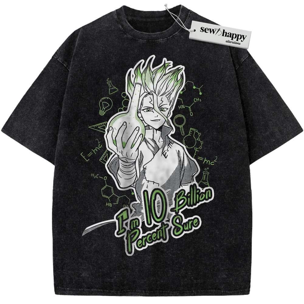 Wash Tee Senku Ishigami Shirt, Dr Stone Shirt, Anime Shirt, Vintage T-Shirt