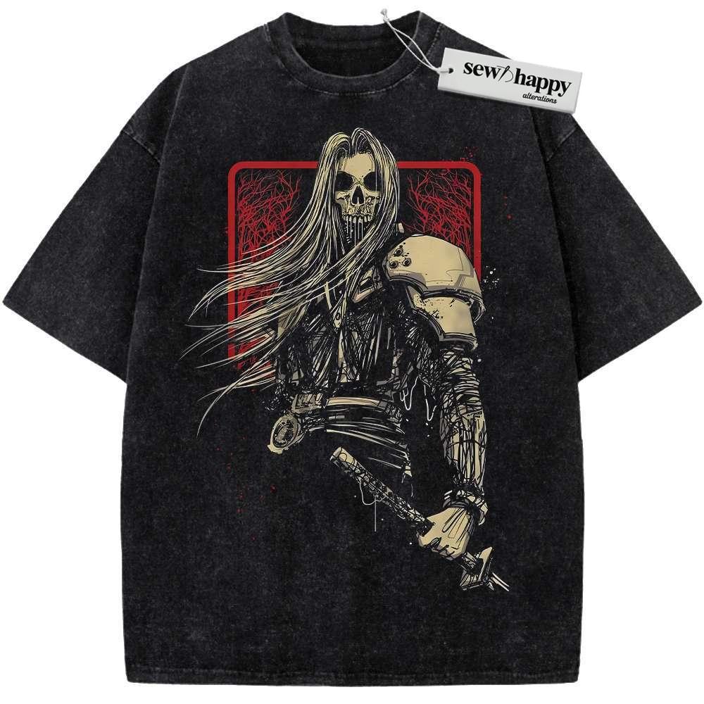 Wash Tee Sephiroth Shirt, Final Fantasy Shirt, Game Shirt, Vintage T-Shirt