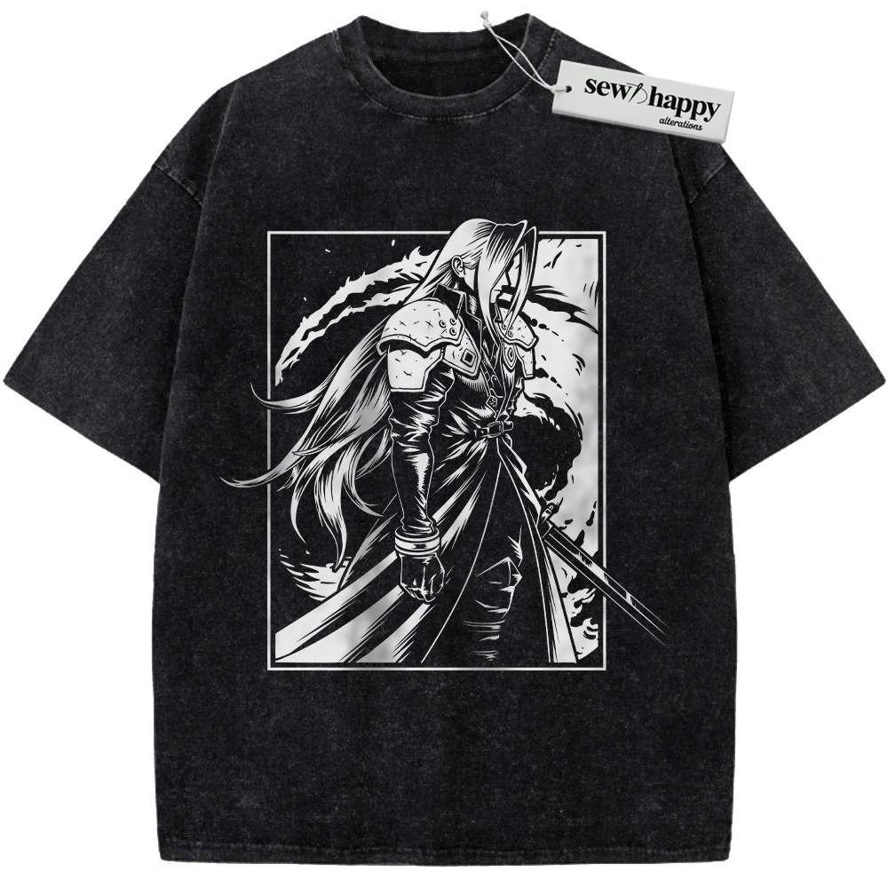 Wash Tee Sephiroth Shirt, Final Fantasy Shirt, Game Shirt, Vintage Tee