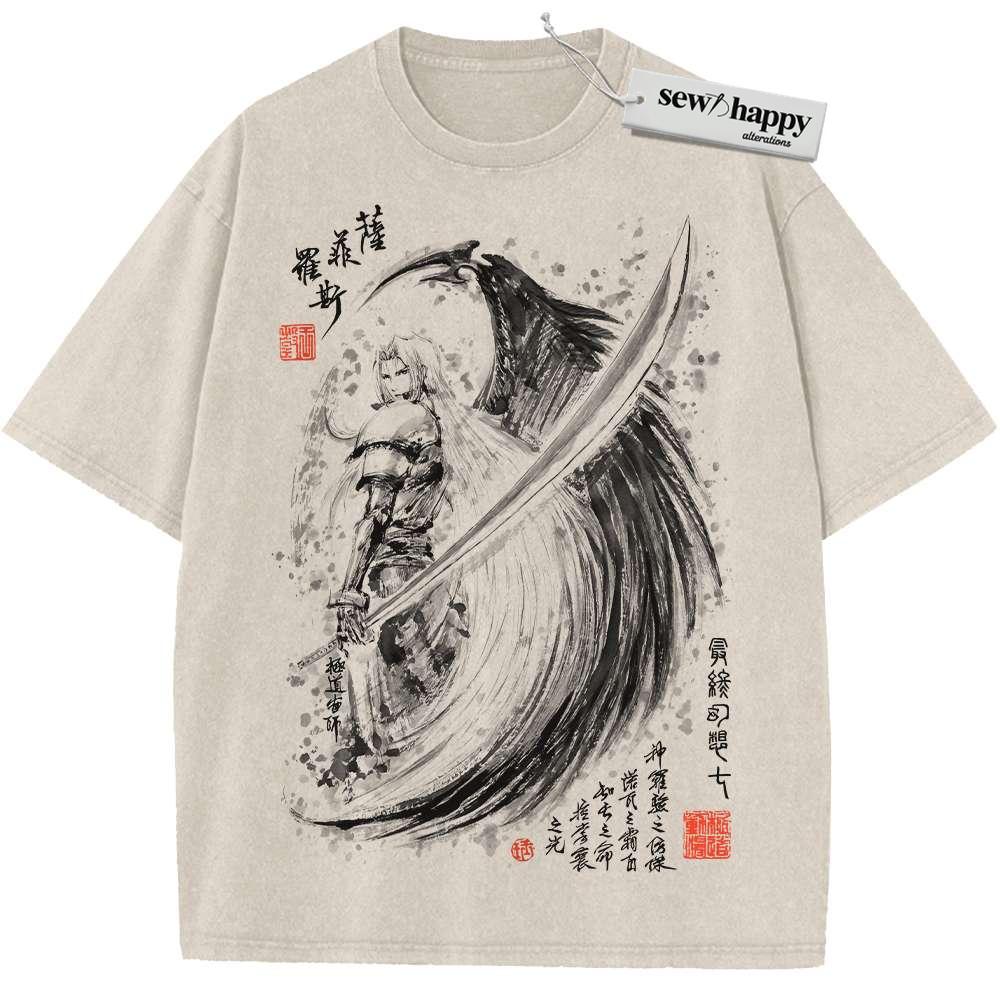 Wash Tee Sephiroth Shirt, Final Fantasy Shirt, Game Shirt, Vintage Tee Wash Tee Sephiroth Shirt, Final Fantasy Shirt, Game Shirt, Vintage Tee - Image 1