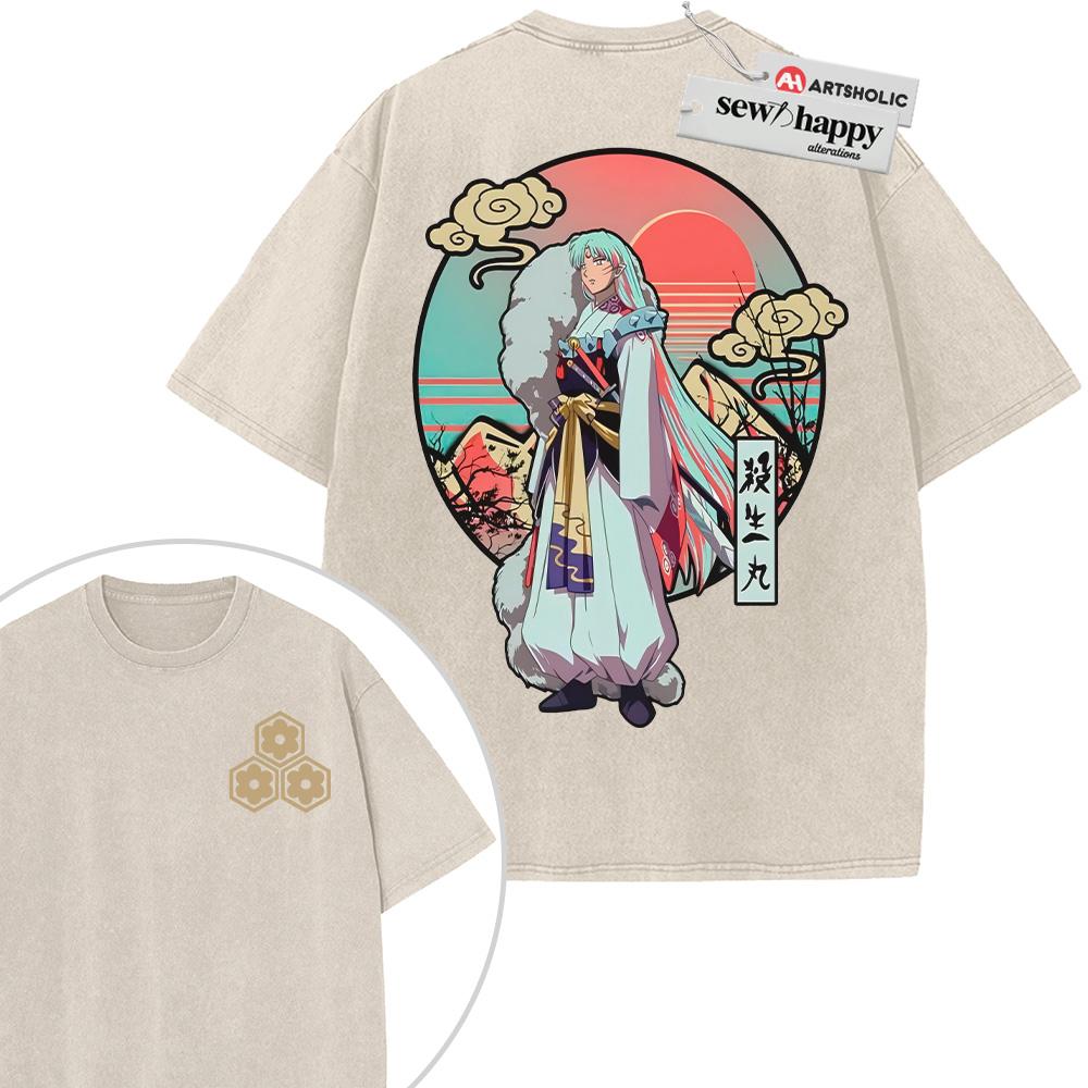Wash Tee Sesshomaru Shirt, Inuyasha Shirt, Anime Shirt, Vintage T-Shirt 2-Sided