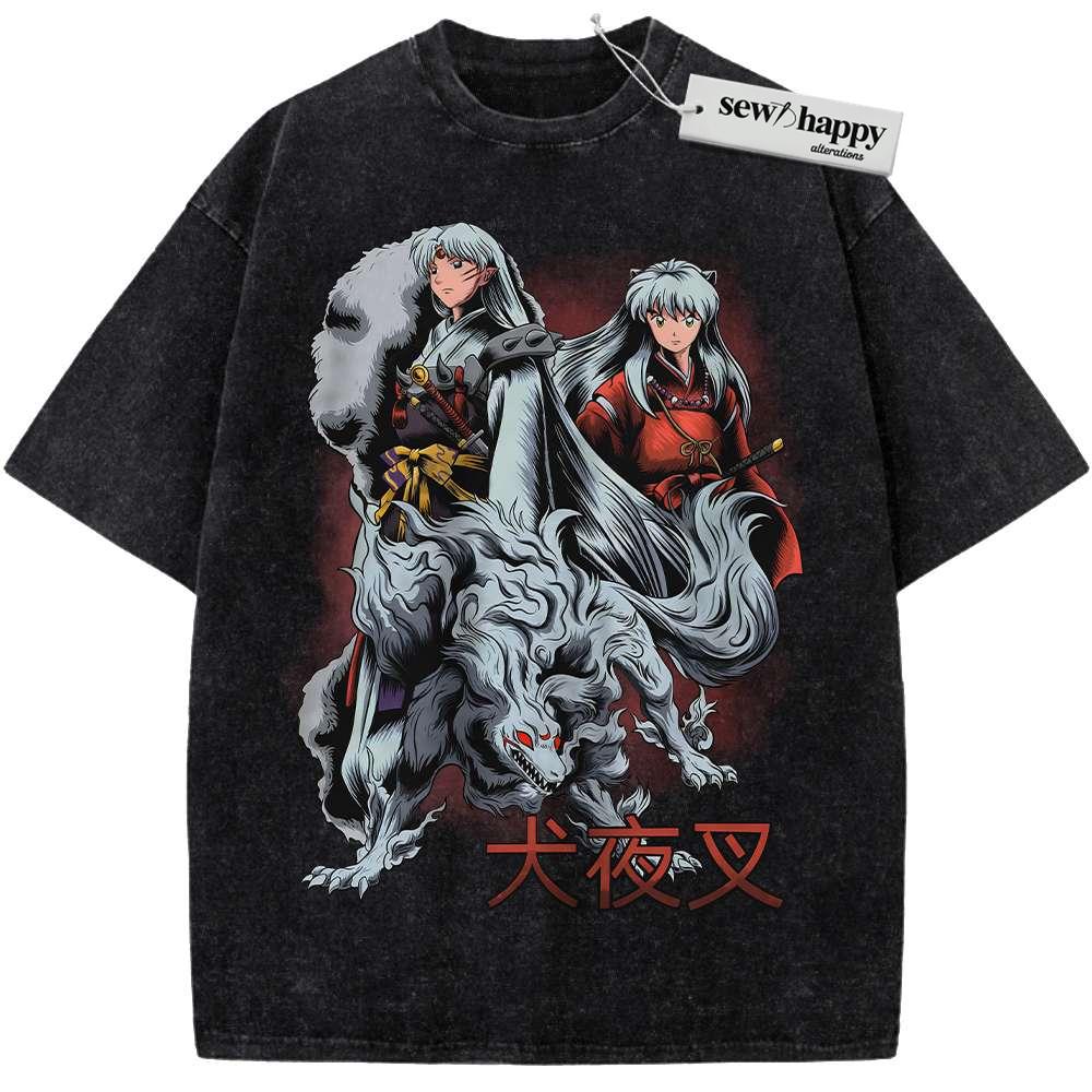 Wash Tee Sesshomaru Shirt, Inuyasha Shirt, Anime Shirt, Vintage T-Shirt