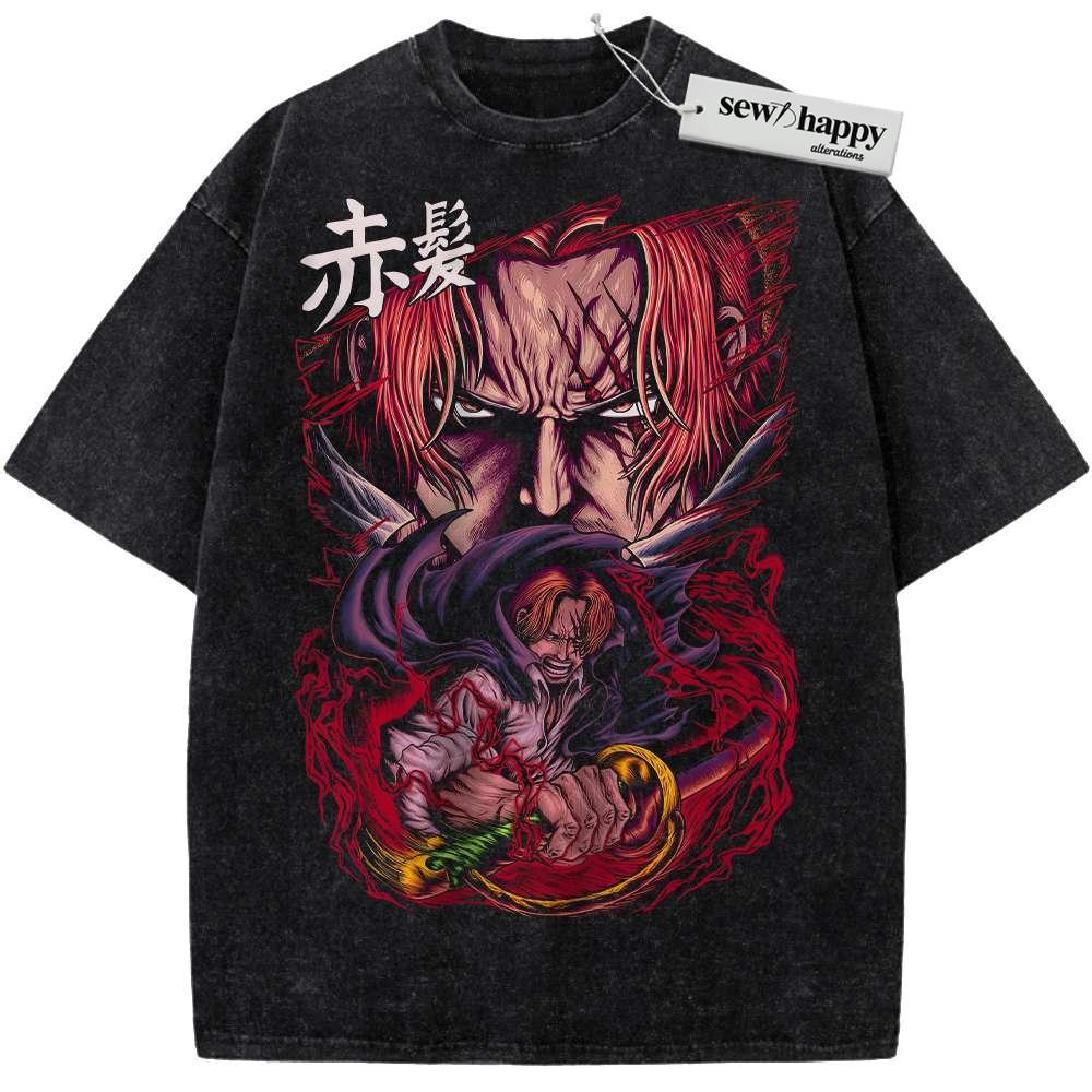 Wash Tee Shanks Shirt, One Piece Shirt, Anime Shirt, Vintage Tee Wash Tee Shanks Shirt, One Piece Shirt, Anime Shirt, Vintage Tee - Image 1