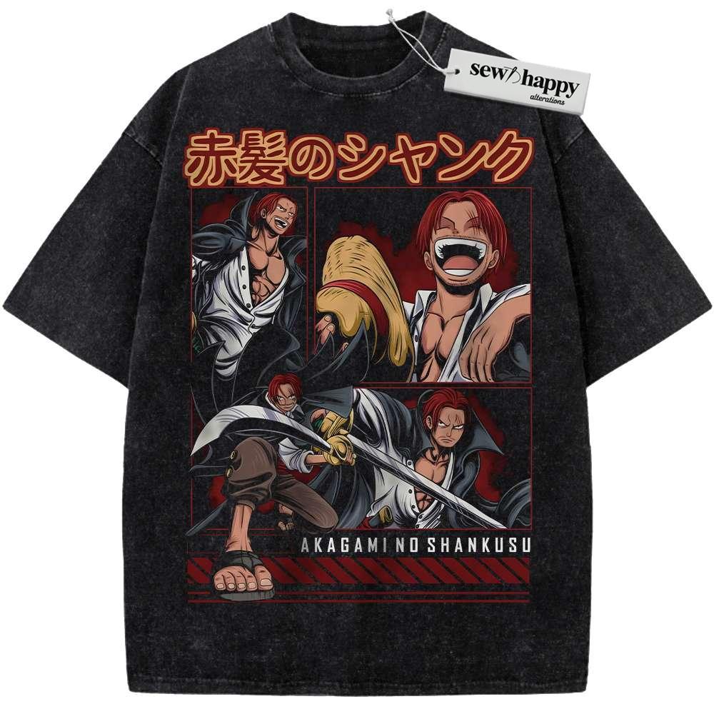 Wash Tee Shanks Shirt, One Piece Shirt, Anime Shirt, Vintage Tee