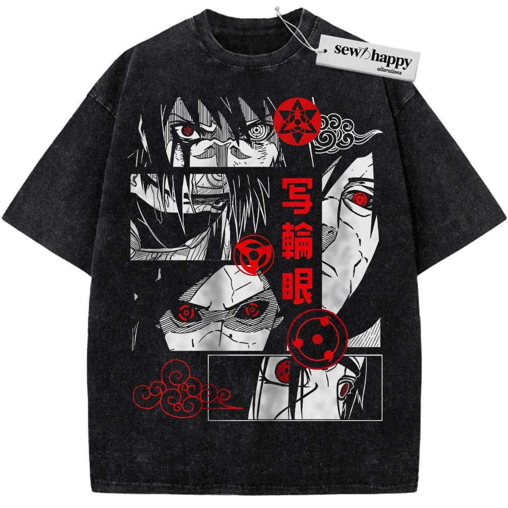 Wash Tee Sharingan Shirt, Naruto Shirt, Anime Shirt, Vintage T-Shirt
