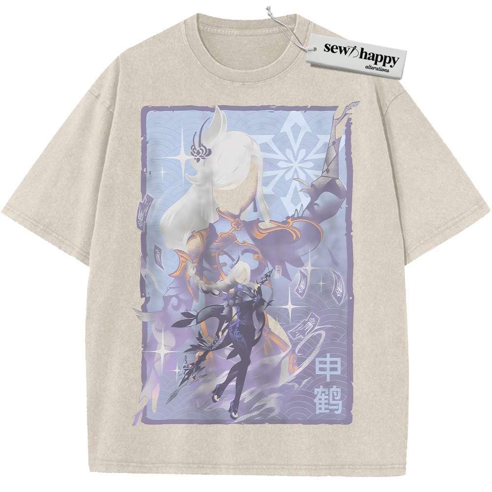 Wash Tee Shen He Shirt, Genshin Impact Shirt, Game Shirt, Vintage Tee