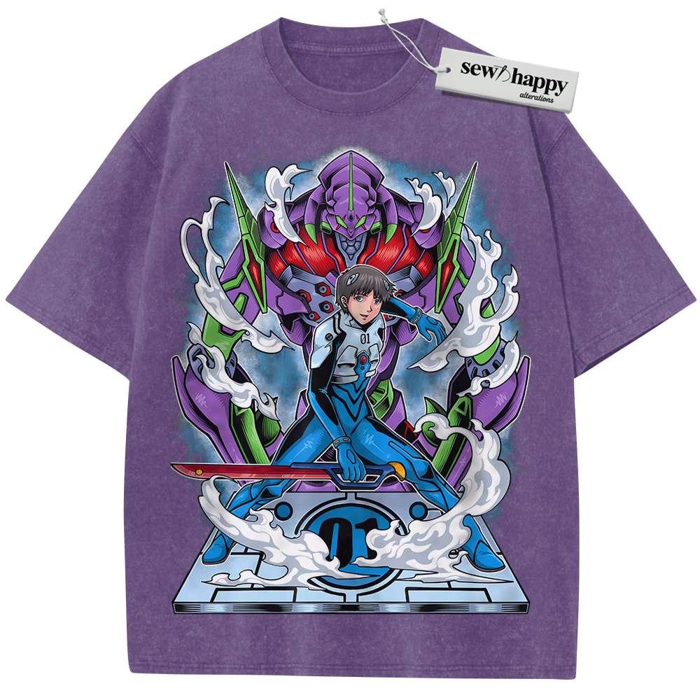 Wash Tee Shinji Ikari Shirt, Neon Genesis Evangelion Shirt, Anime Shirt, Vintage T-Shirt