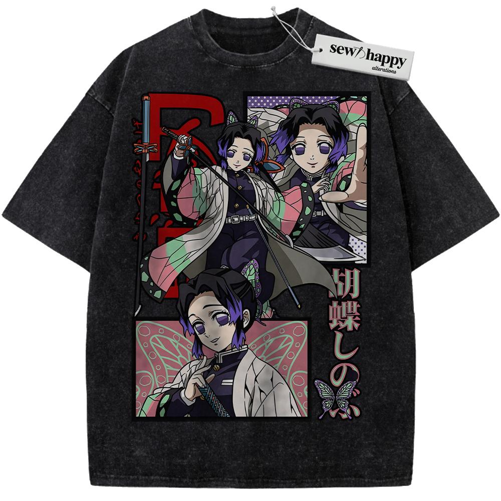 Wash Tee Shinobu Kocho Shirt, Demon Slayer Shirt, Anime Shirt, Vintage T-Shirt