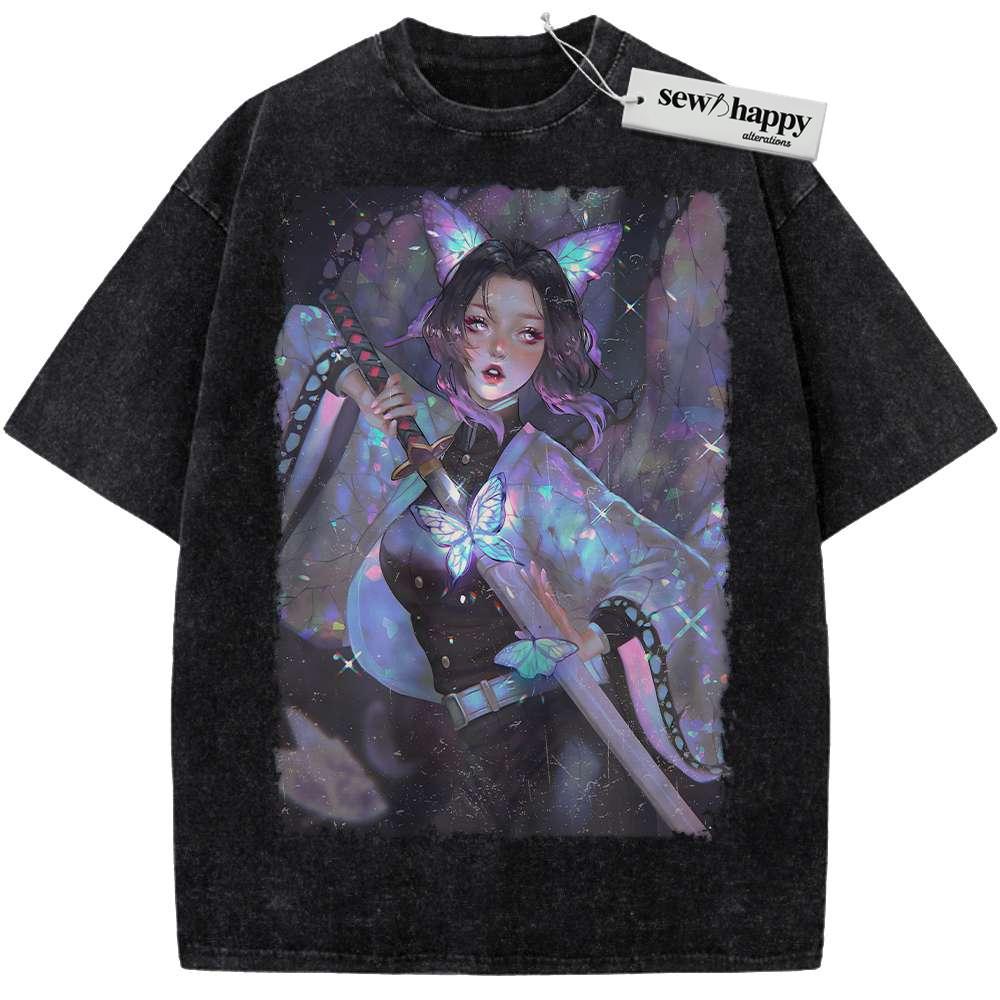 Wash Tee Shinobu Kocho Shirt, Demon Slayer Shirt, Anime Shirt, Vintage Tee Wash Tee Shinobu Kocho Shirt, Demon Slayer Shirt, Anime Shirt, Vintage Tee - Image 1