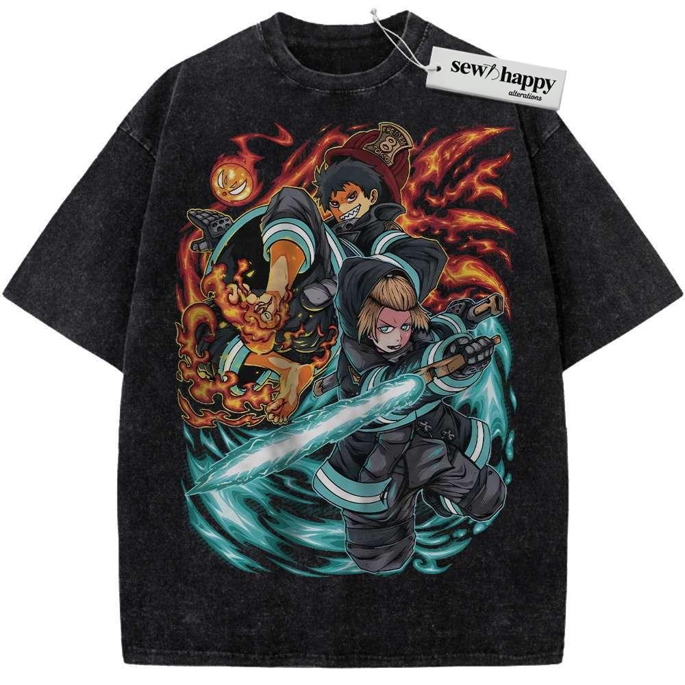 Wash Tee Shinra Kusakabe Shirt, Arthur Boyle Shirt, Fire Force Shirt, Anime Shirt, Vintage T-Shirt