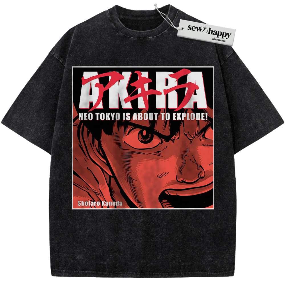 Wash Tee Shotaro Kaneda Shirt, Akira Shirt, Anime Shirt, Vintage Tee