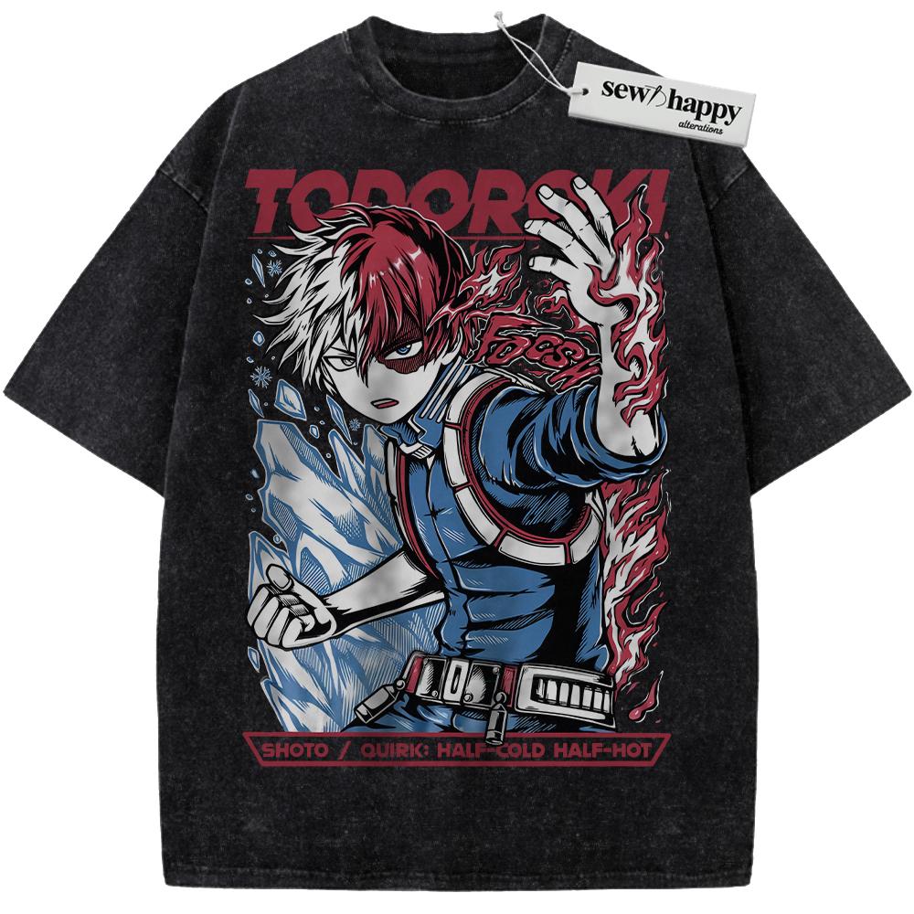 Wash Tee Shoto Todoroki Shirt, MHA Shirt, Anime Shirt, Vintage T-Shirt