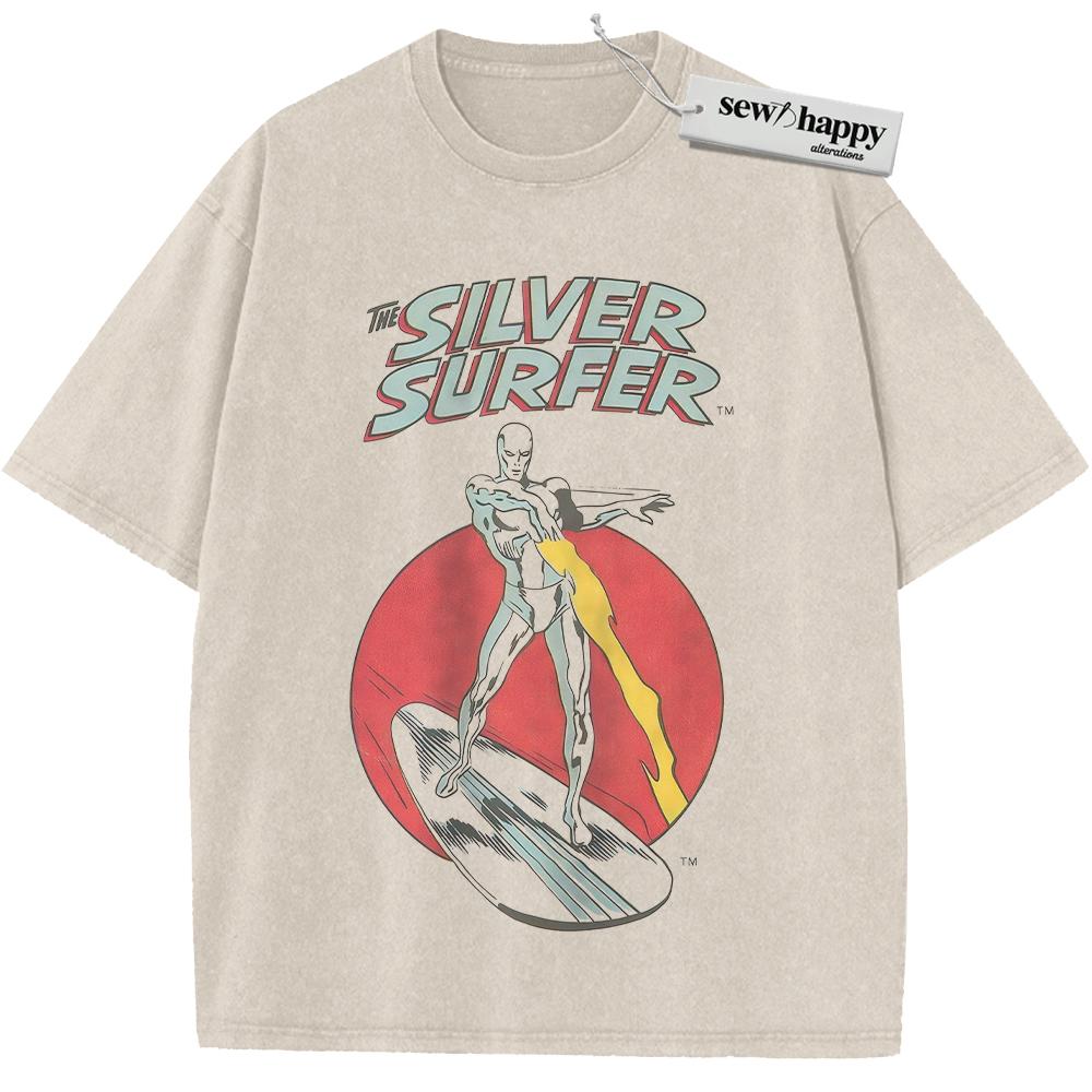 Wash Tee Silver Surfer Shirt, Marvel Comics Shirt, Vintage Tee