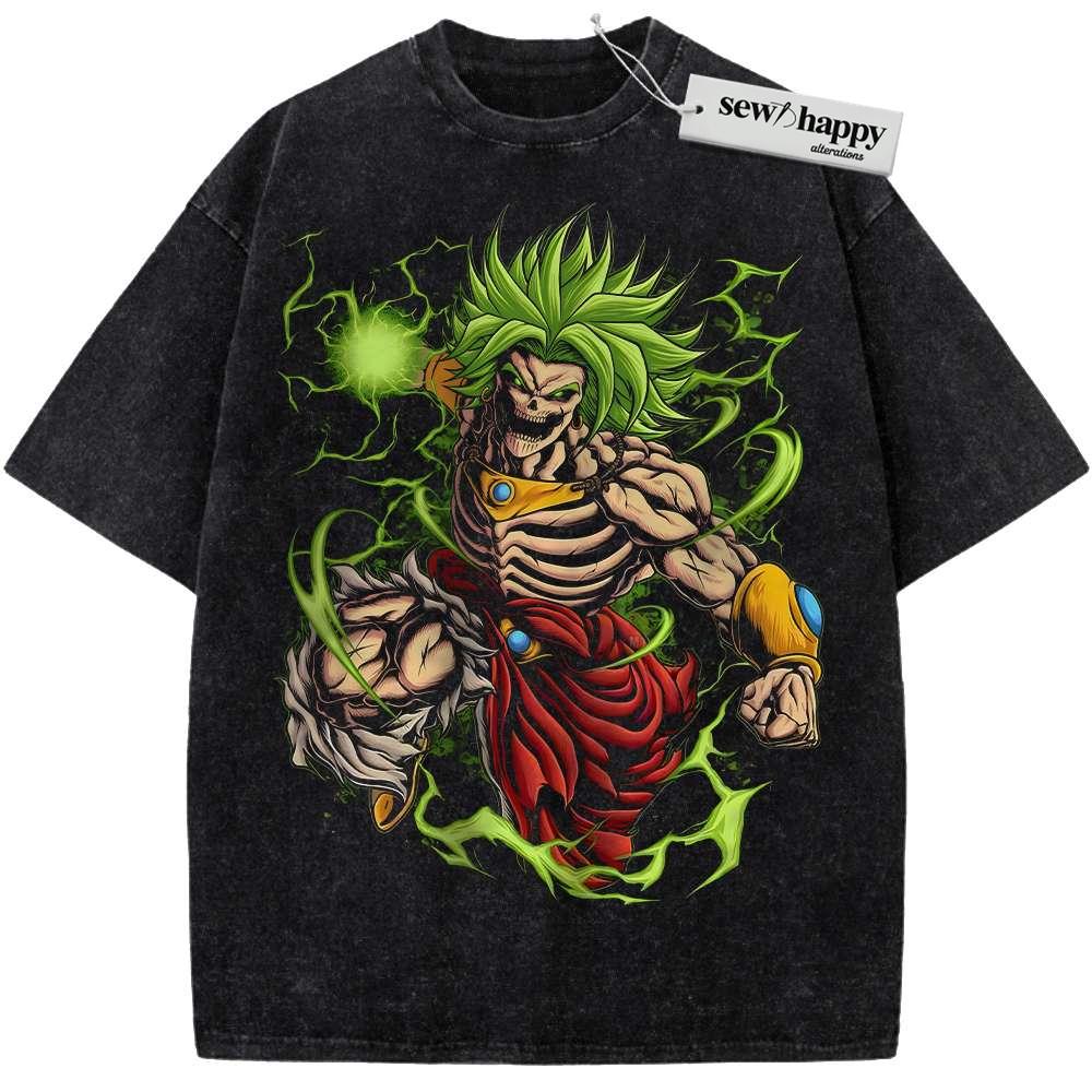 Wash Tee Skeleton Broly Shirt, Dragon Ball Shirt, DBZ Shirt, Anime Shirt, Vintage Tee