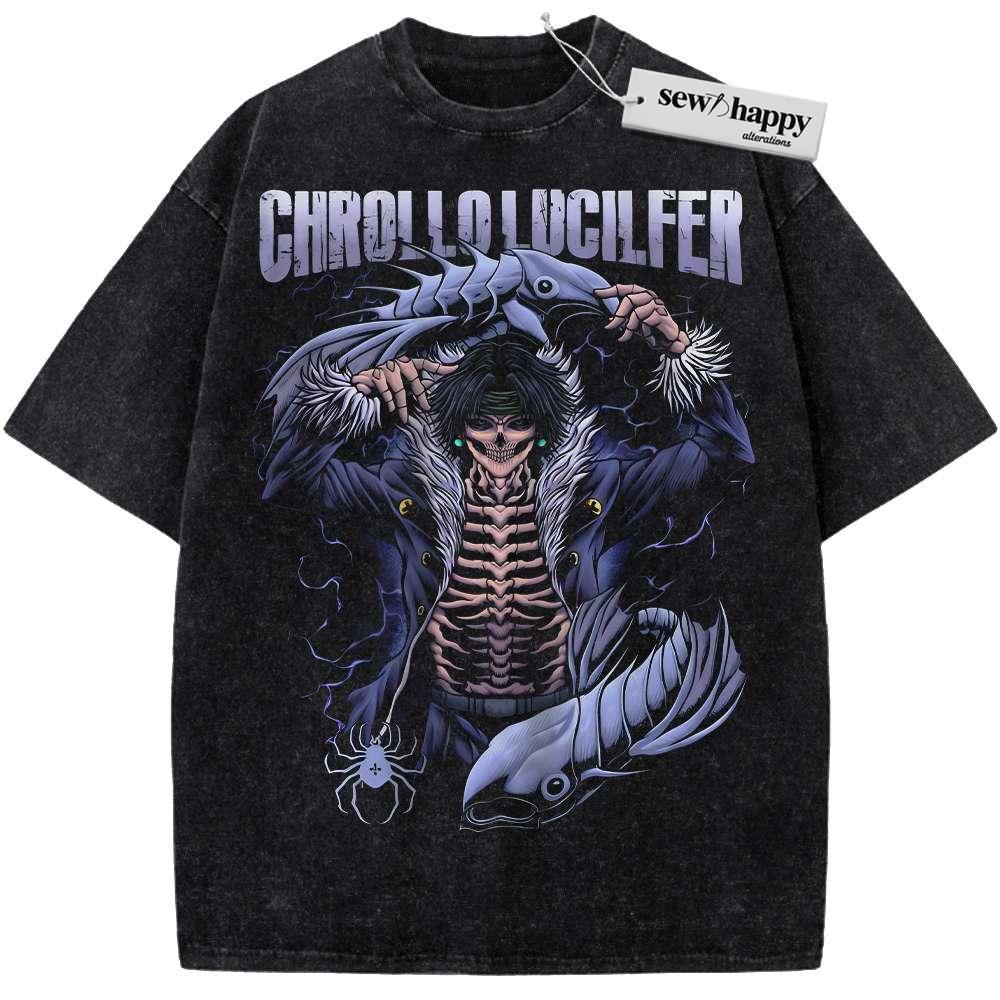 Wash Tee Skeleton Chrollo Lucilfer Shirt, Hunter x Hunter Shirt, HxH Shirt, Anime Shirt, Vintage Tee