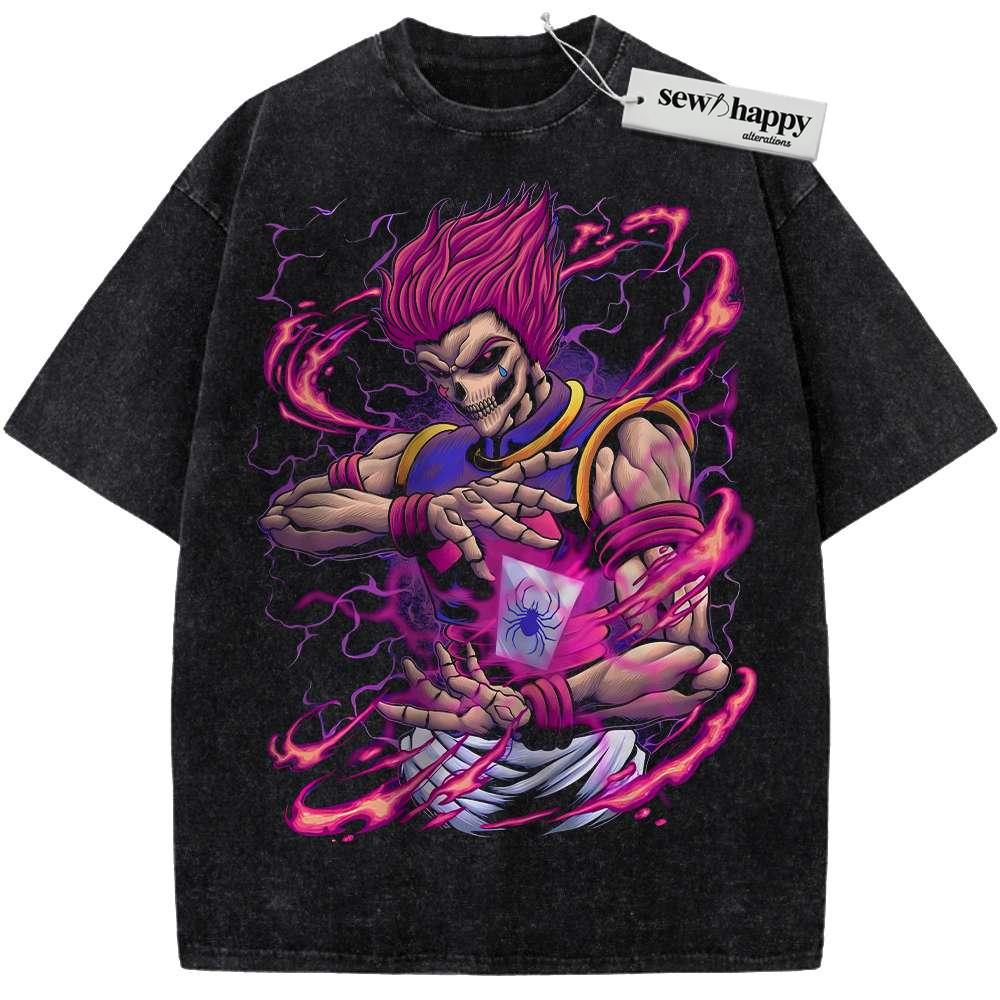 Wash Tee Skull Hisoka Shirt, Hunter x Hunter Shirt, HxH Shirt, Anime Shirt, Vintage T-Shirt