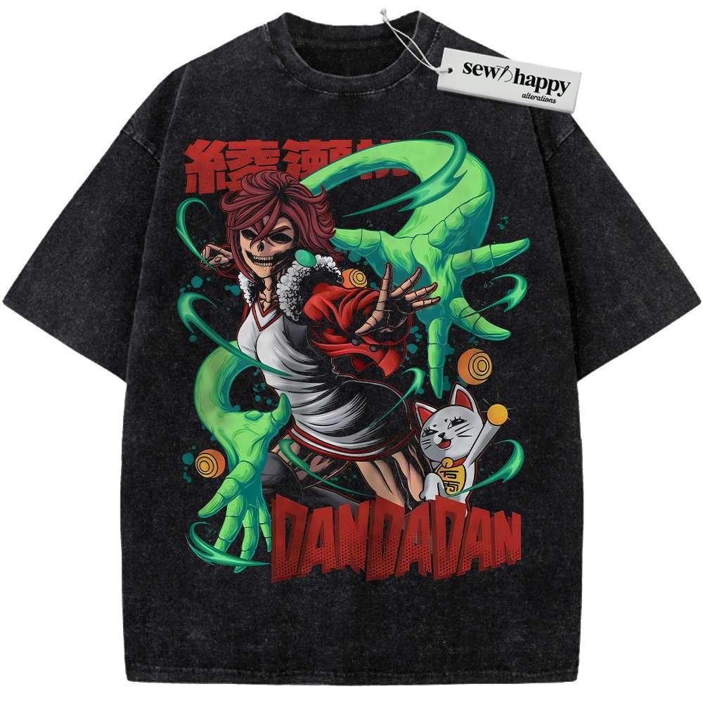 Wash Tee Skull Momo Ayase vs Turbo Granny Shirt, Dandadan Shirt, Anime Shirt, Vintage Tee