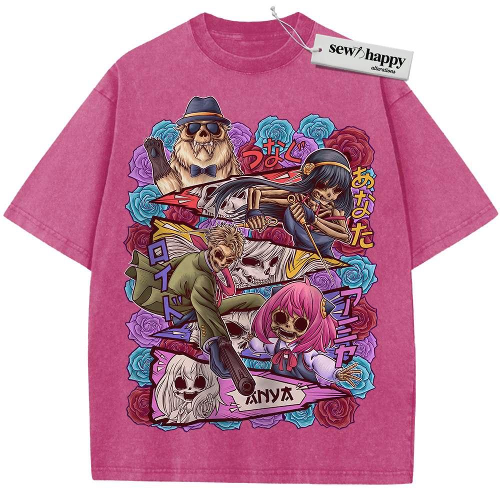 Wash Tee Skull Spy x Family Shirt, Anime Shirt, Vintage Tee