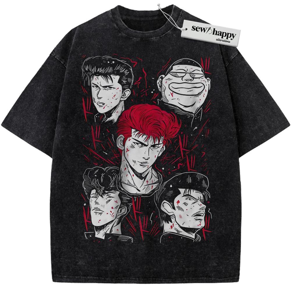 Wash Tee Slam Dunk Shirt, Anime Shirt, Vintage Tee
