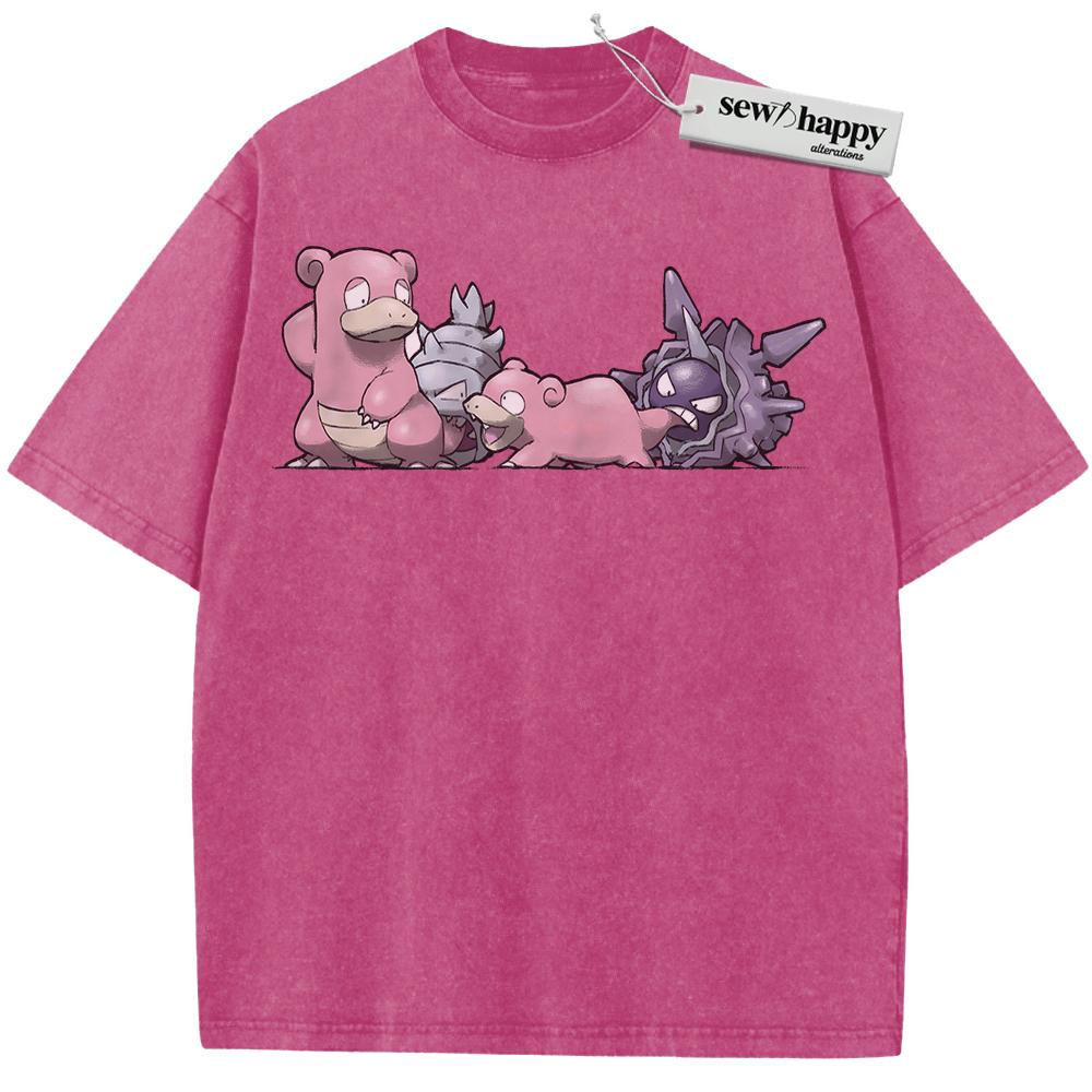Wash Tee Slowpoke Shirt, Slowbro Shirt, Cloyster Shirt, Pokemon Shirt, PKM Shirt, Anime Shirt, Vintage Tee