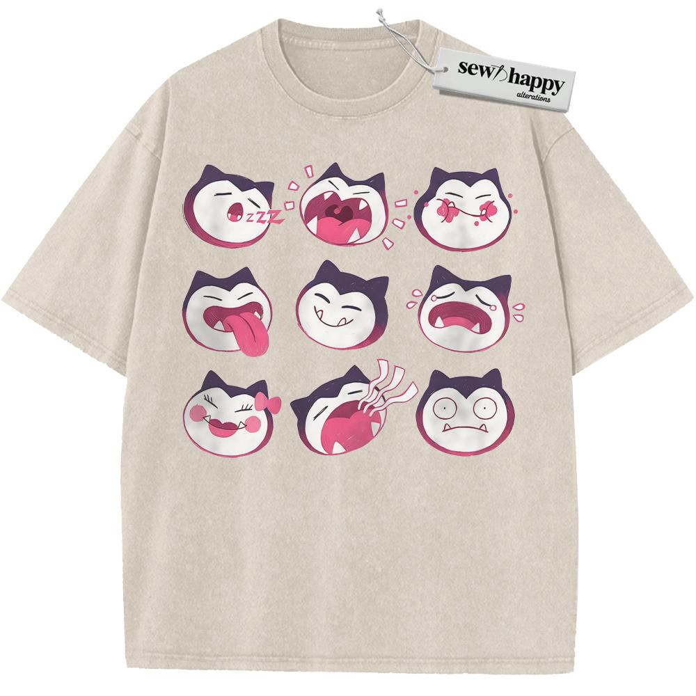 Wash Tee Snorlax Shirt, Pokemon Shirt, PKM Shirt, Anime Shirt, Vintage T-Shirt