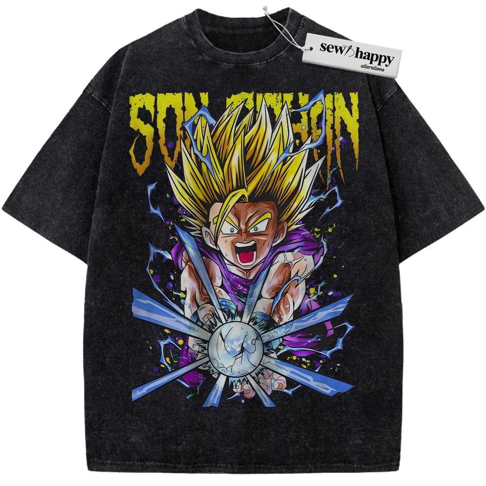 Wash Tee Son Gohan Shirt, Dragon Ball Shirt, DBZ Shirt, Anime Shirt, Vintage T-Shirt