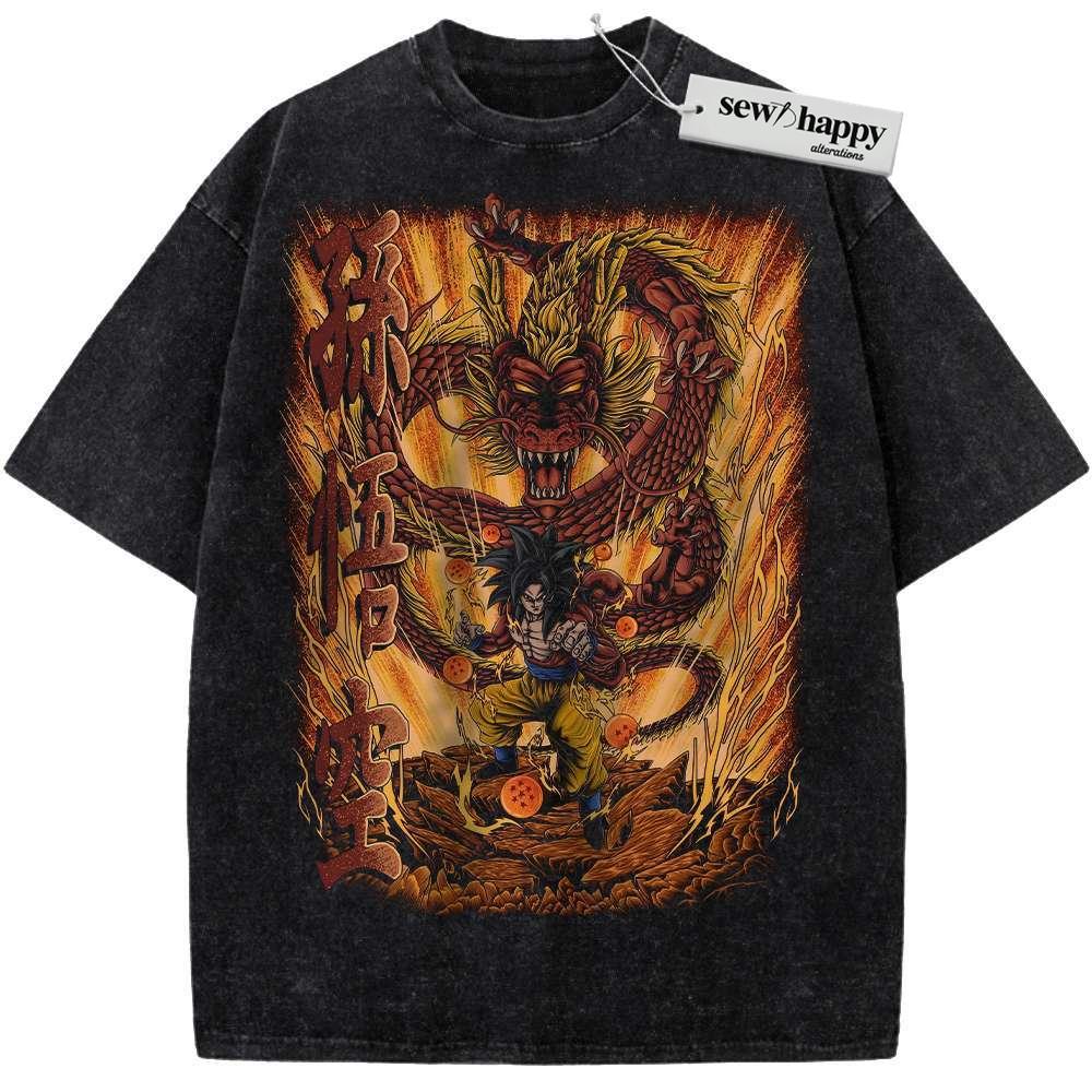 Wash Tee Son Goku JJ4 Shirt, Dragon Ball Shirt, Anime Shirt, Vintage T-Shirt