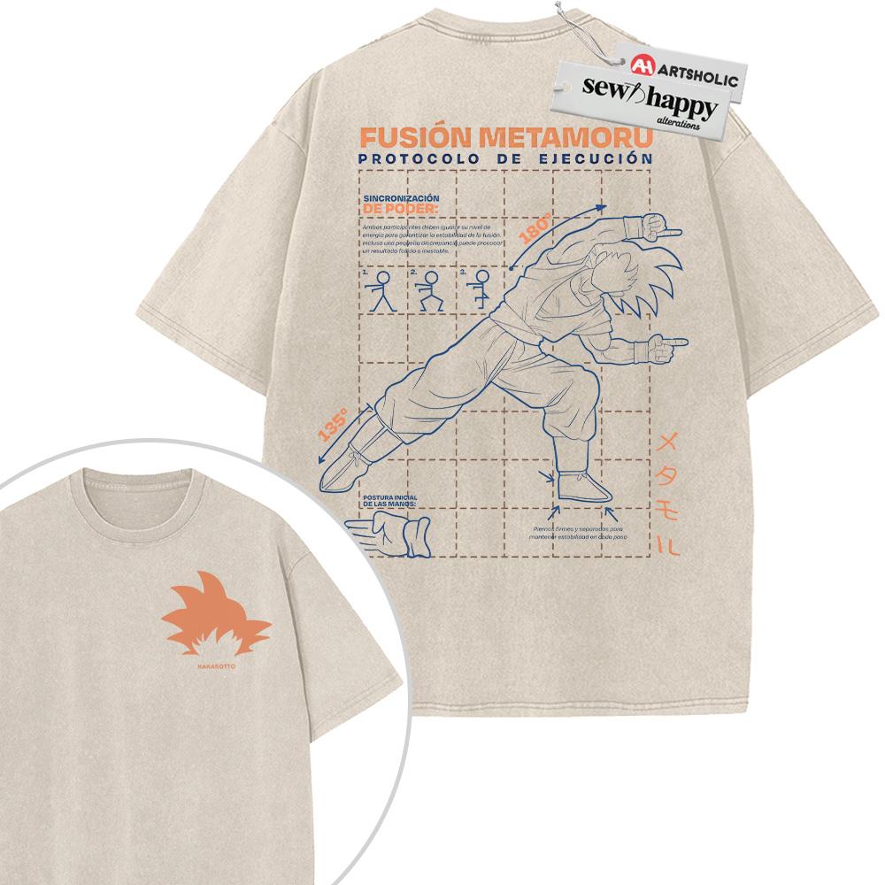 Wash Tee Son Goku Shirt, Dragon Ball Shirt, Anime Shirt, Vintage T-Shirt 2-Sided