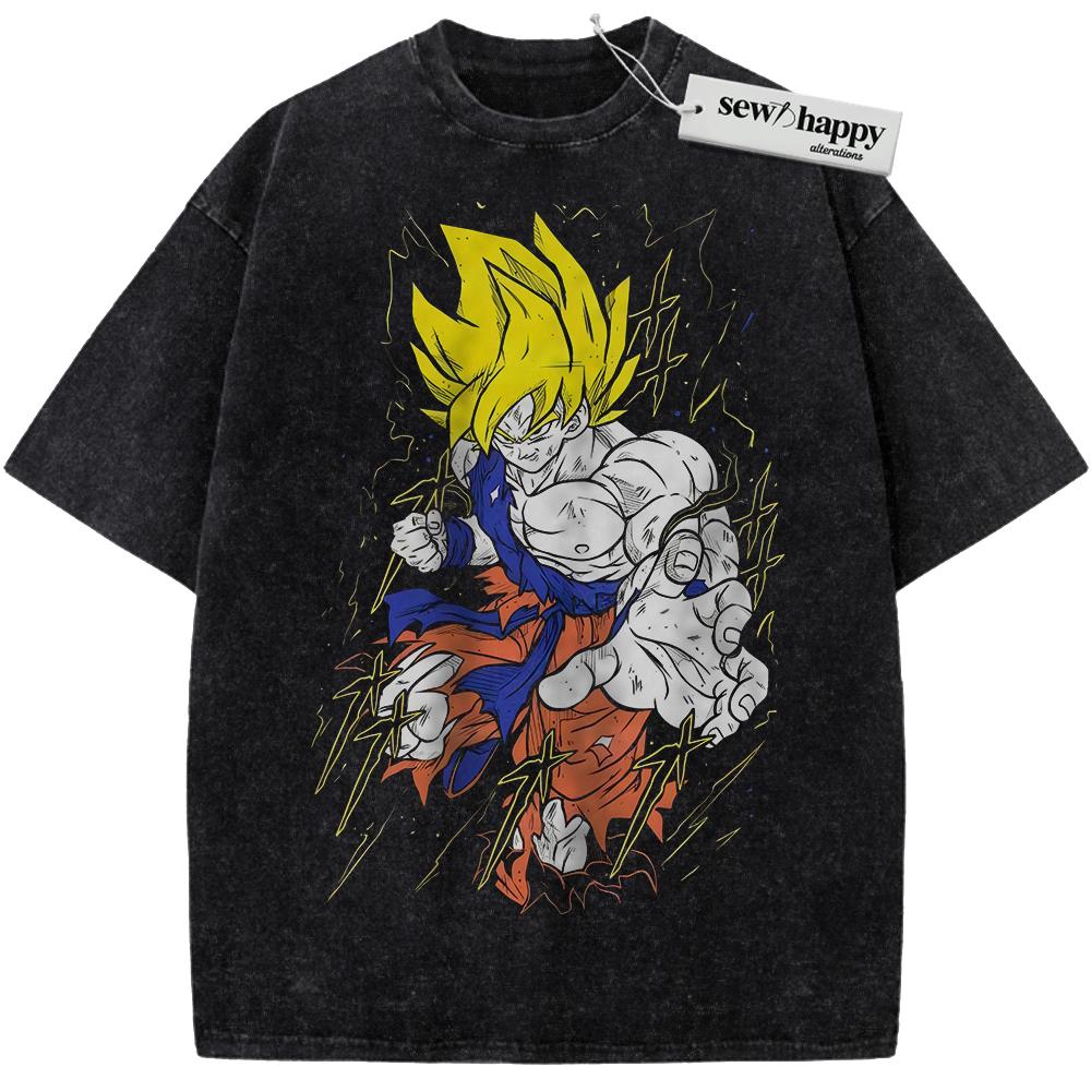 Wash Tee Son Goku Shirt, Dragon Ball Shirt, Anime Shirt, Vintage T-Shirt Wash Tee Son Goku Shirt, Dragon Ball Shirt, Anime Shirt, Vintage T-Shirt - Image 1