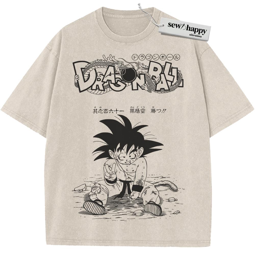 Wash Tee Son Goku Shirt, Dragon Ball Shirt, Anime Shirt, Vintage T-Shirt