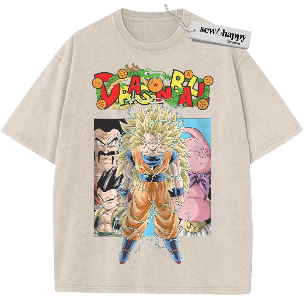 Wash Tee Son Goku Shirt, Dragon Ball Shirt, Anime Shirt, Vintage T-Shirt