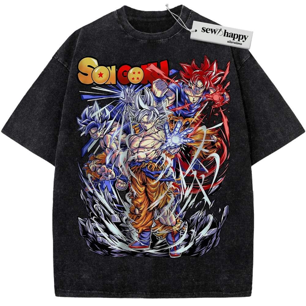 Wash Tee Son Goku Shirt, Dragon Ball Z Shirt, DBZ Shirt, Anime Shirt, Vintage Tee Wash Tee Son Goku Shirt, Dragon Ball Z Shirt, DBZ Shirt, Anime Shirt, Vintage Tee - Image 1