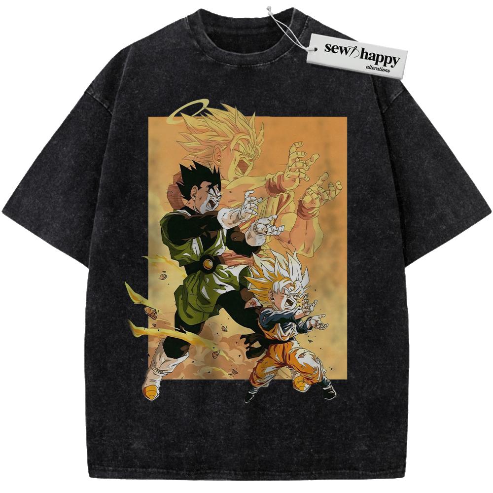 Wash Tee Son Goku Shirt, Gohan Shirt, Son Goten Shirt, Dragon Ball Shirt, DBZ Shirt, Anime Shirt, Vintage Tee