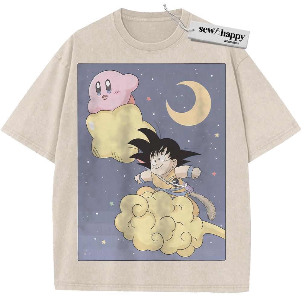 Wash Tee Son Goku Shirt, Kirby Shirt, Dragon Ball Shirt, Anime Shirt, Vintage Tee