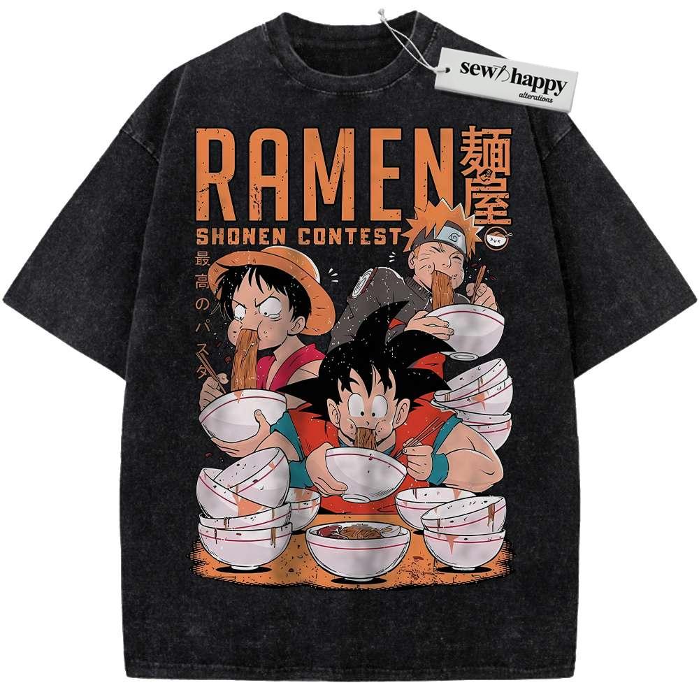 Wash Tee Son Goku Shirt, Luffy Shirt, Naruto Shirt, Anime Shirt, Vintage Tee