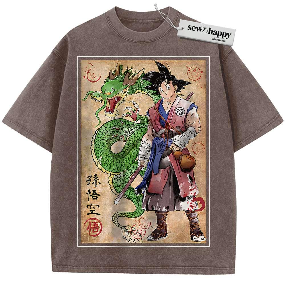 Wash Tee Son Goku Shirt, Shenron Shirt, Dragon Ball Z Shirt, DBZ Shirt, Anime Shirt, Vintage Tee