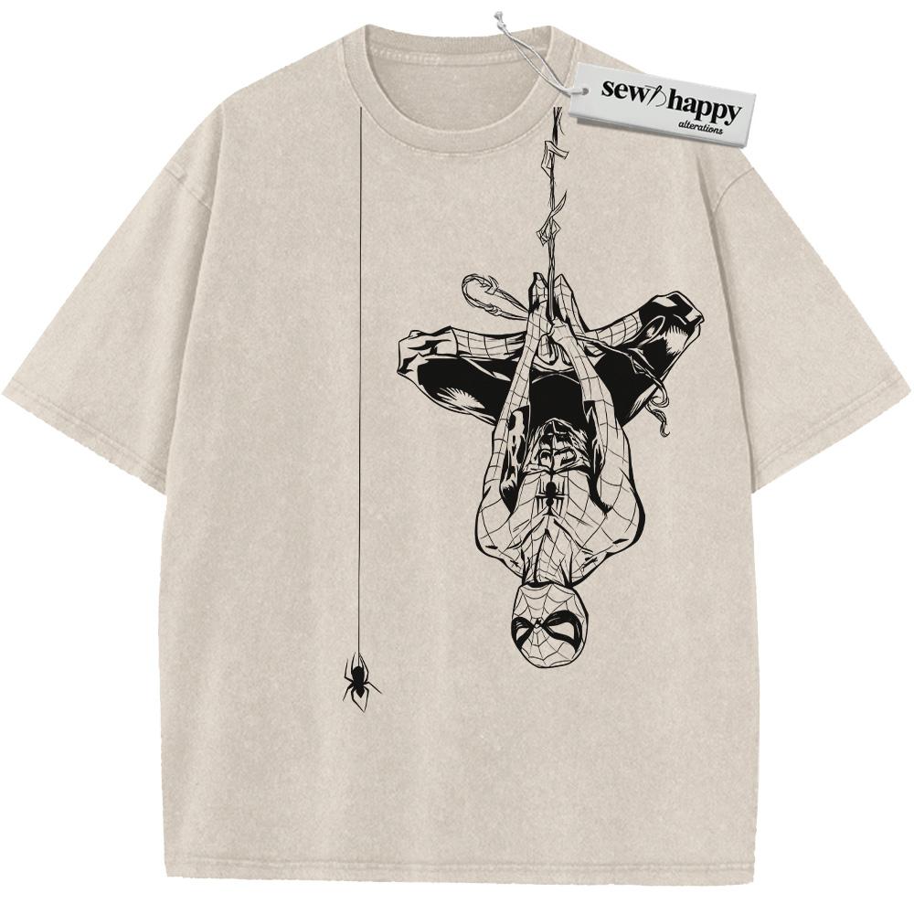 Wash Tee Spider Man Shirt, Marvel Comics Shirt, Vintage T-Shirt Wash Tee Spider Man Shirt, Marvel Comics Shirt, Vintage T-Shirt - Image 1