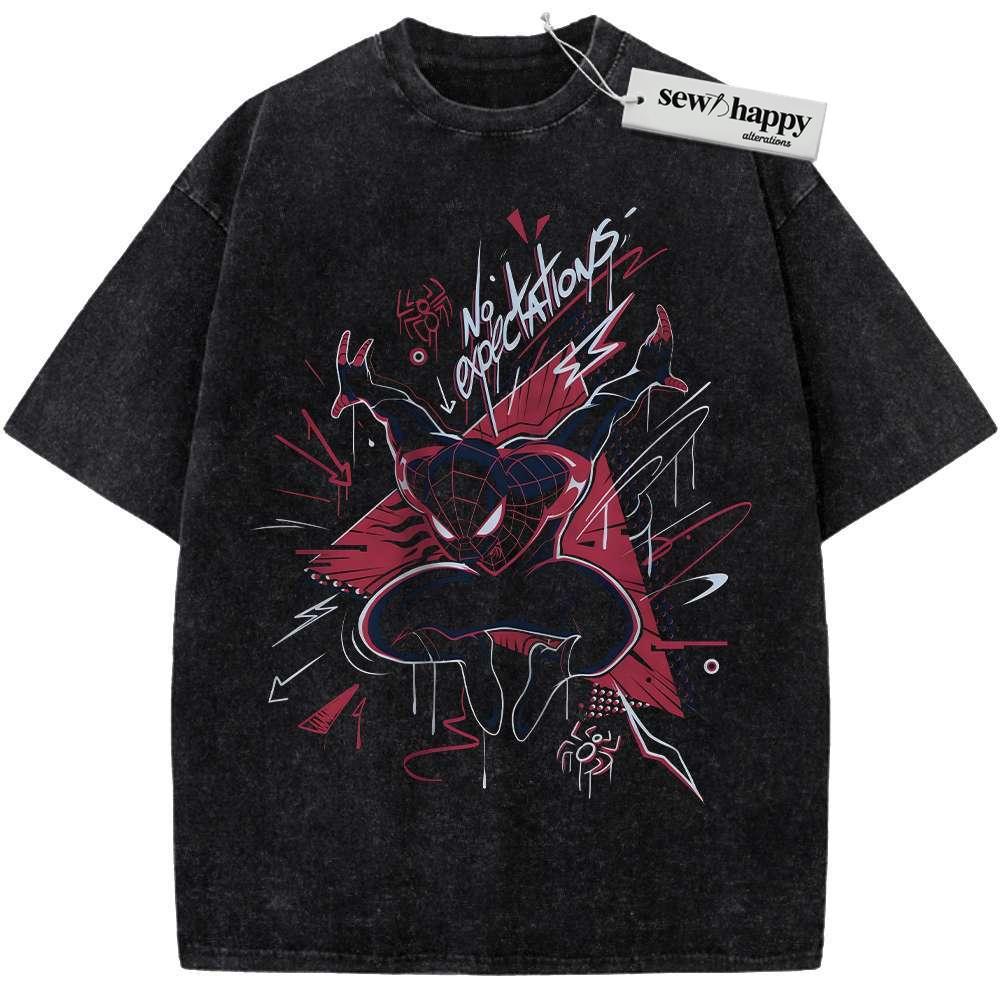 Wash Tee Spider-Man Shirt, Marvel Comics Shirt, Vintage T-Shirt Wash Tee Spider-Man Shirt, Marvel Comics Shirt, Vintage T-Shirt - Image 1