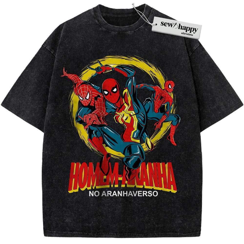Wash Tee Spider-Man Shirt, Marvel Comics Shirt, Vintage T-Shirt Wash Tee Spider-Man Shirt, Marvel Comics Shirt, Vintage T-Shirt - Image 1