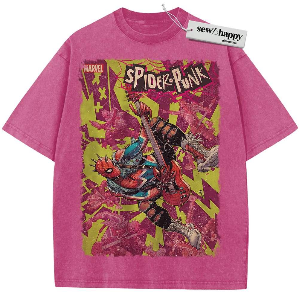 Wash Tee Spider-Man Shirt, Spiderpunk Shirt, Marvel Comics Shirt, Vintage Tee