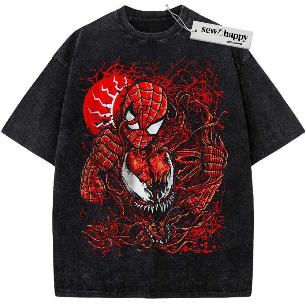 Wash Tee Spider-Man vs Carnage Shirt, Marvel Comics Shirt, Vintage Tee