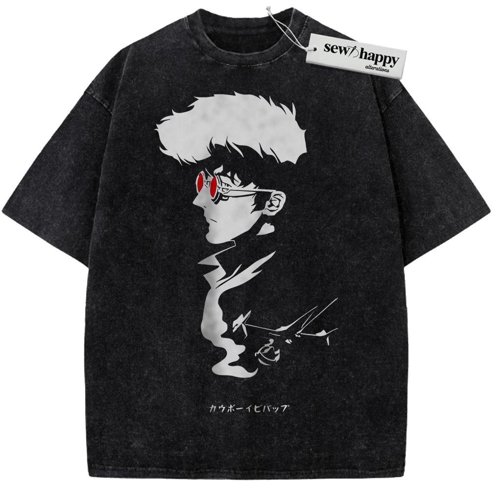Wash Tee Spike Spiegel Shirt, Cowboy Bebop Shirt, Anime Shirt, Vintage T-Shirt
