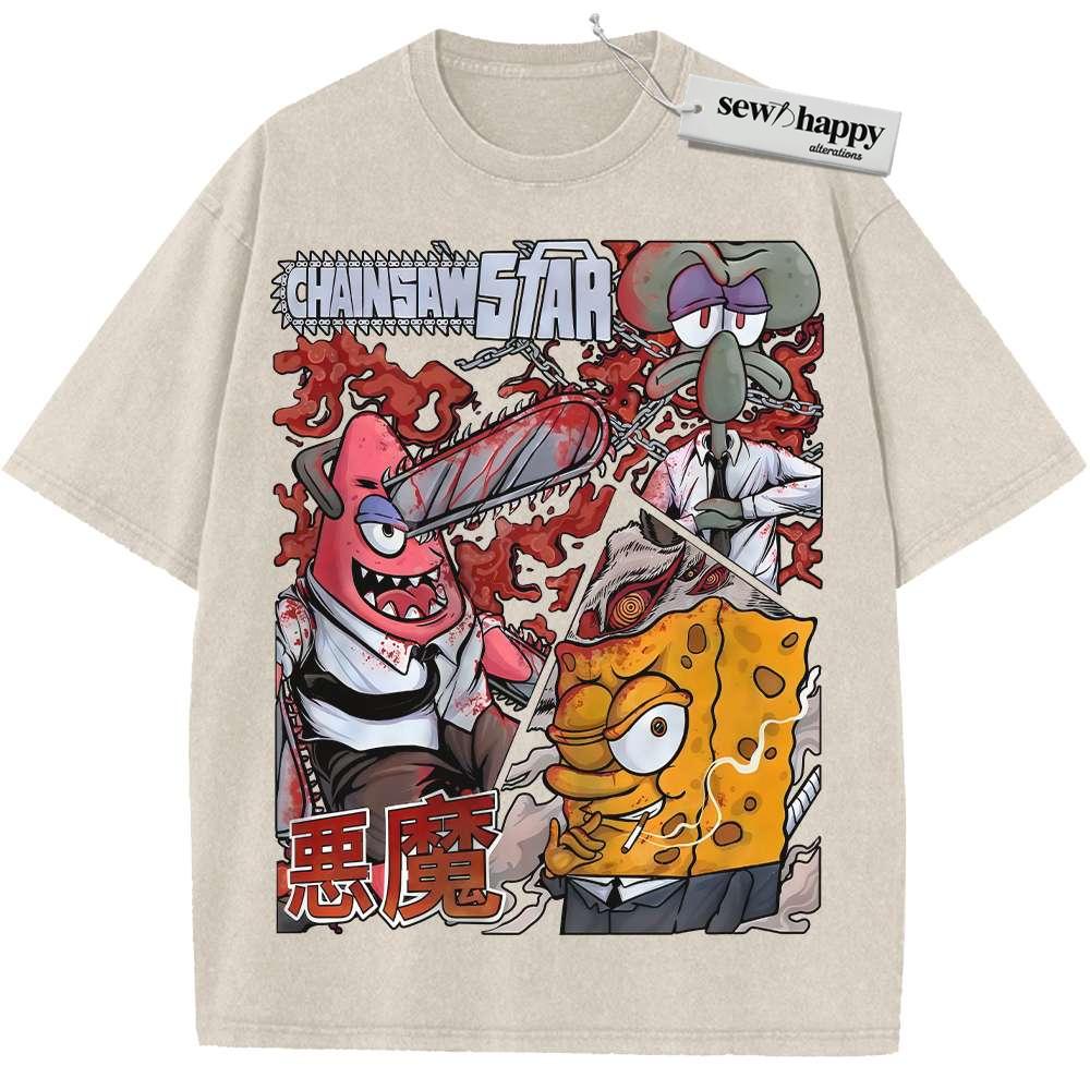 Wash Tee SpongeBob SquarePants Shirt, Animated Shirt, Vintage T-Shirt Wash Tee SpongeBob SquarePants Shirt, Animated Shirt, Vintage T-Shirt - Image 1