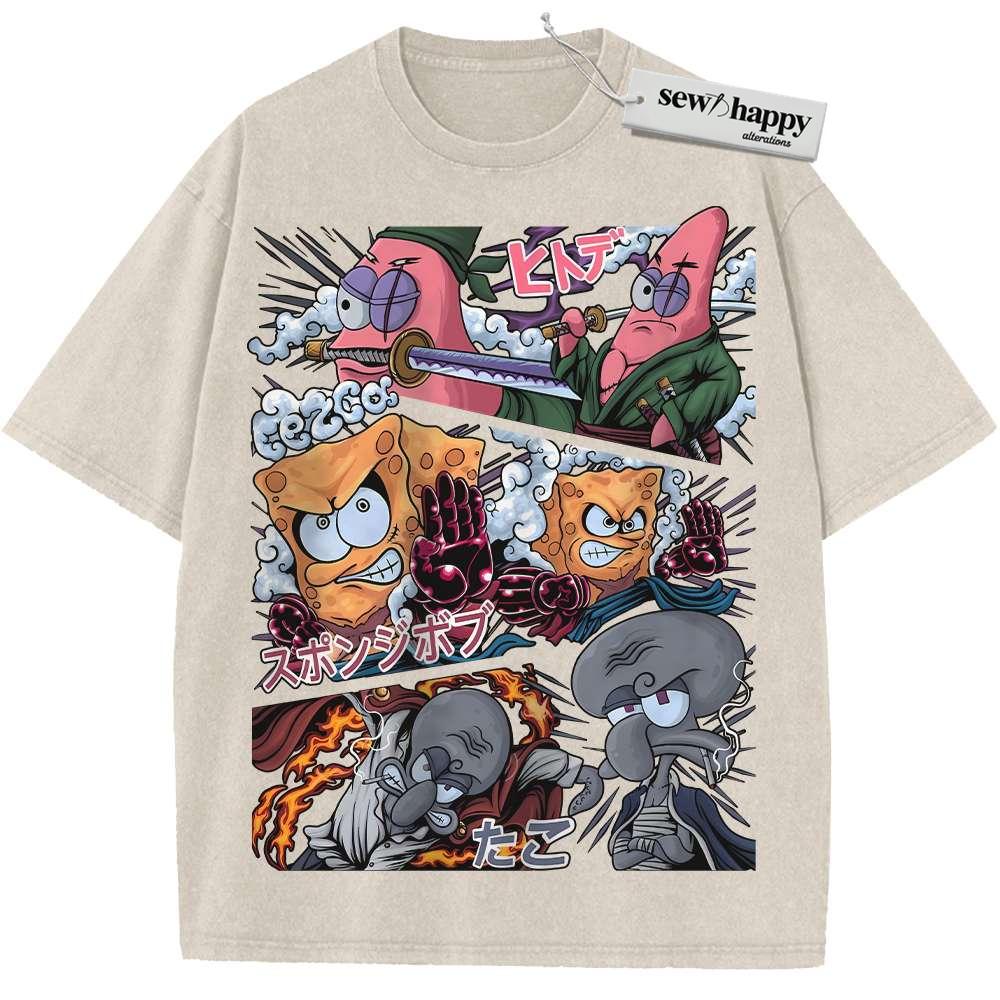 Wash Tee SpongeBob SquarePants Shirt, Animated Shirt, Vintage T-Shirt Wash Tee SpongeBob SquarePants Shirt, Animated Shirt, Vintage T-Shirt - Image 1
