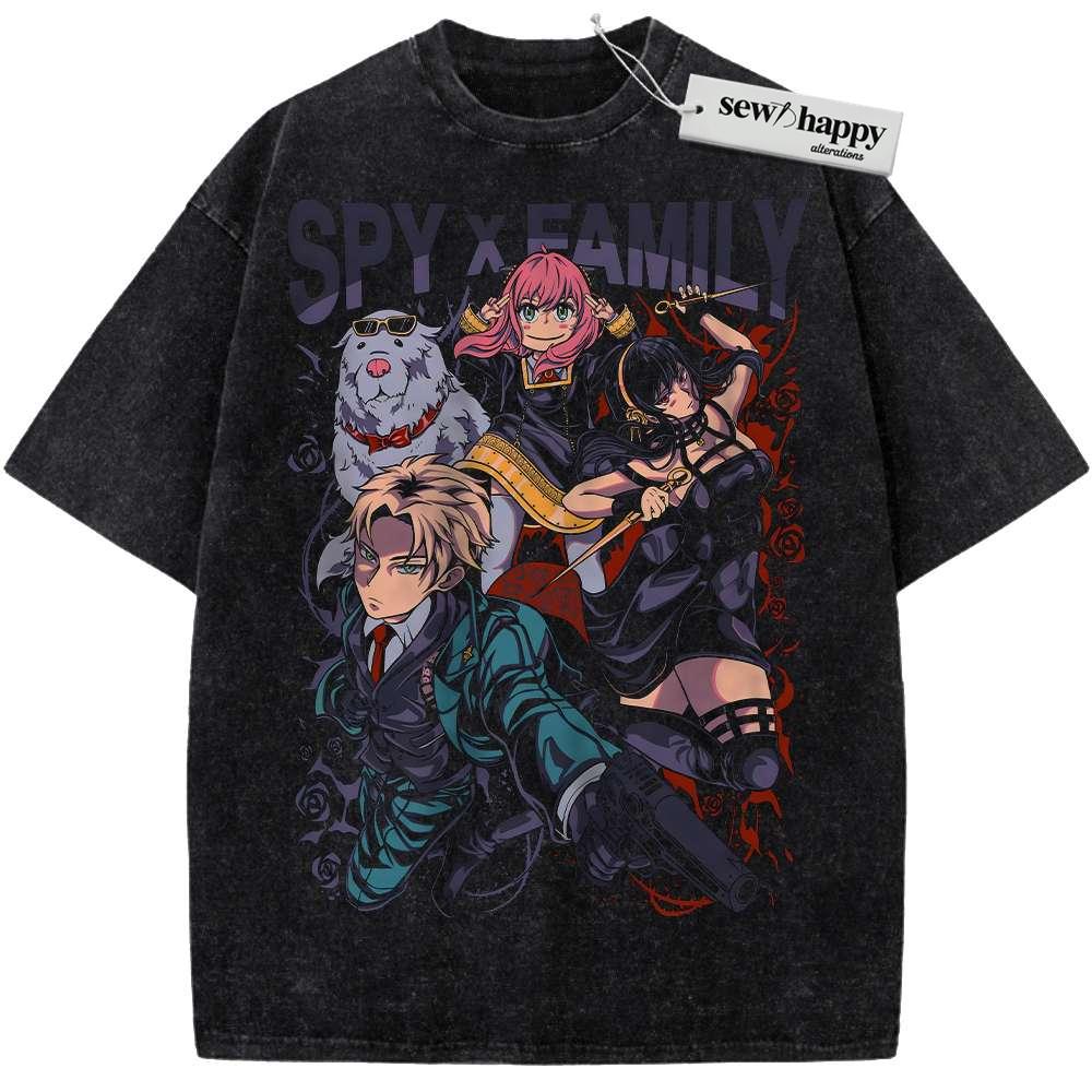 Wash Tee Spy x Family Shirt, Anime Shirt, Vintage T-Shirt