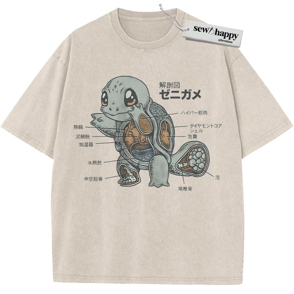 Wash Tee Squirtle Shirt, Pokemon Shirt, PKM Shirt, Anime Shirt, Vintage T-Shirt