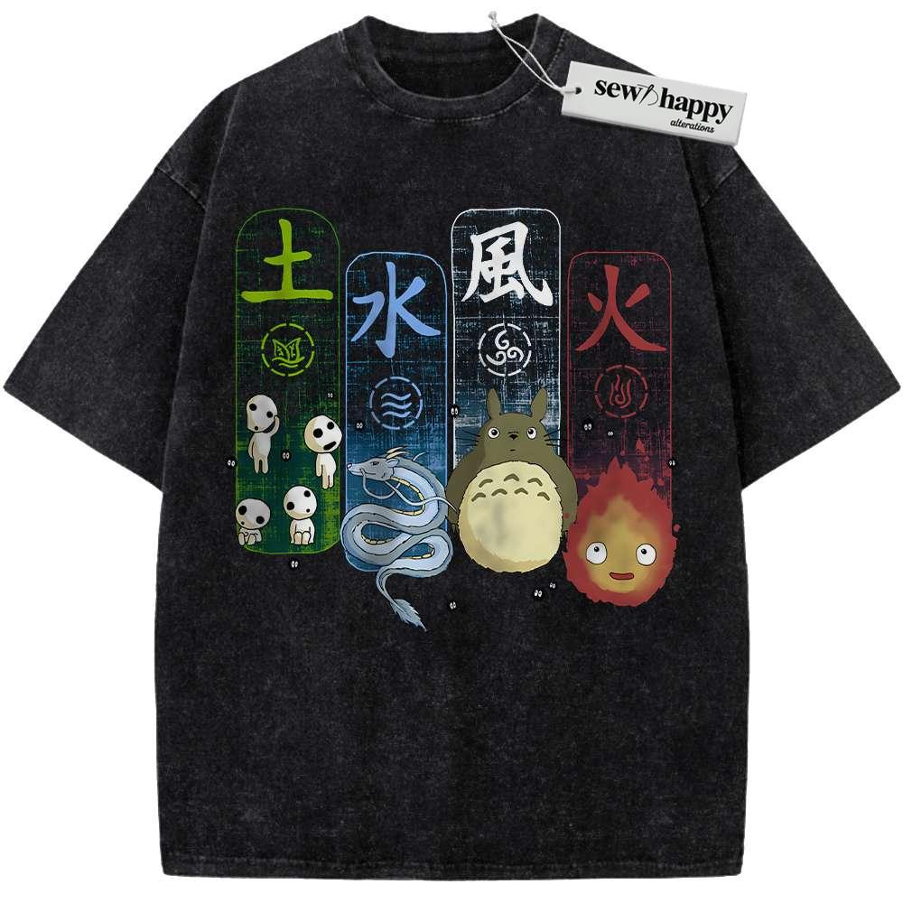 Wash Tee Studio Ghibli Shirt, Anime Shirt, Vintage T-Shirt