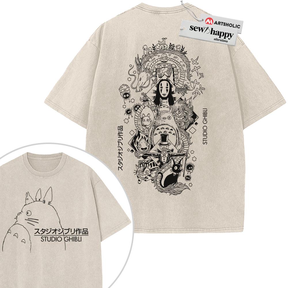 Wash Tee Studio Ghibli Shirt, Anime Shirt, Vintage T-Shirt 2-Sided
