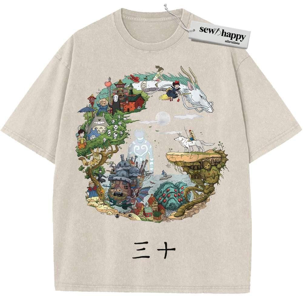 Wash Tee Studio Ghibli Shirt, Anime Shirt, Vintage Tee